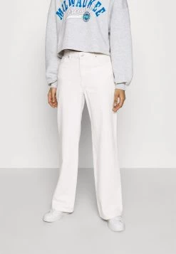 Monki Damen Jeans Straight Leg - White Light