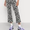Monki Damen Stoffhose - Flower Jacquard