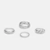 Monki Damen 4 PACK - Ring - Silver-coloured