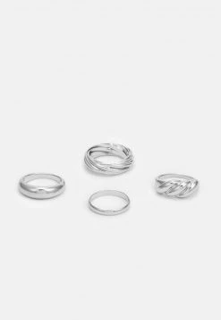 Monki Damen 4 PACK - Ring - Silver-coloured