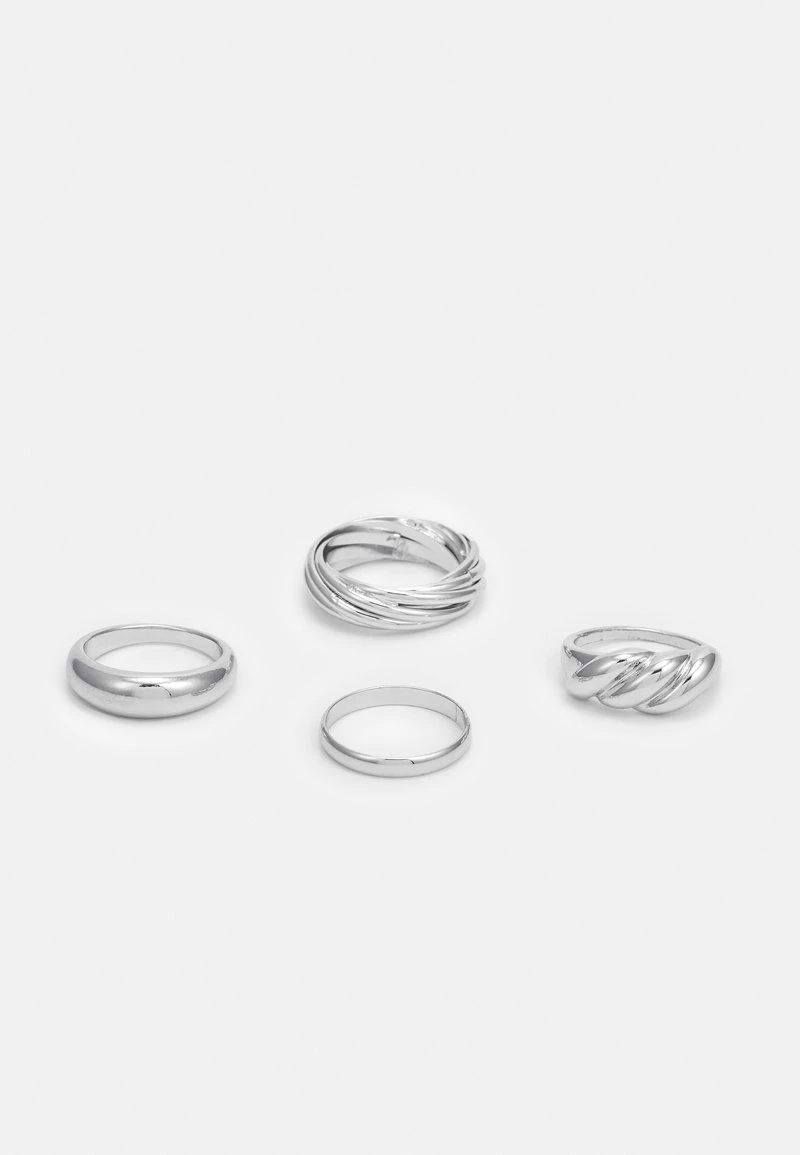 Monki Damen 4 PACK - Ring - Silver-coloured 1 Monki Damen 4 PACK - Ring - Silver-coloured