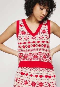 Monki Damen Strickpullover - White/red -Monki Verkäufe 2022 b4c9c4b3065f4a37a9a5775853bfa351