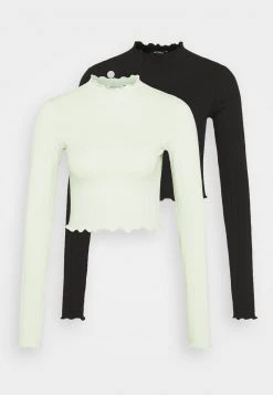Monki Damen Langarmshirt - Green Light / Black -Monki Verkäufe 2022 b4ed2f06862e4dc9878312a036d65786