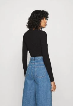 Monki Damen Langarmshirt - Black Dark -Monki Verkäufe 2022 b56b47e46e6840979b7ed58b1fc43fd6