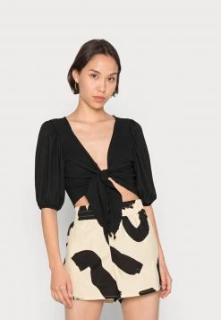 Monki Damen Bluse - Solid Black