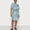 Monki Damen Blusenkleid - Bigretro Blue