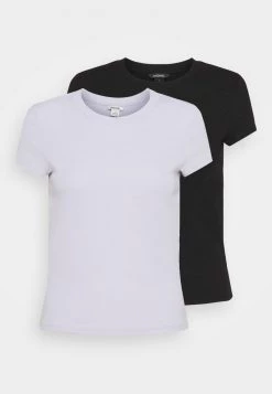 Monki T-Shirt Print - Black Dark Solid/lilac | Damen -Monki Verkäufe 2022 bdd000fd56334fc593e3b63f9182564d