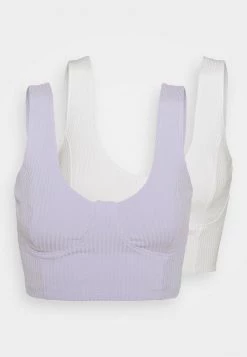 Monki Damen 2 PACK - Top - White Solid/light Purple -Monki Verkäufe 2022 be699faef23b49ef8b771ec809e089e0