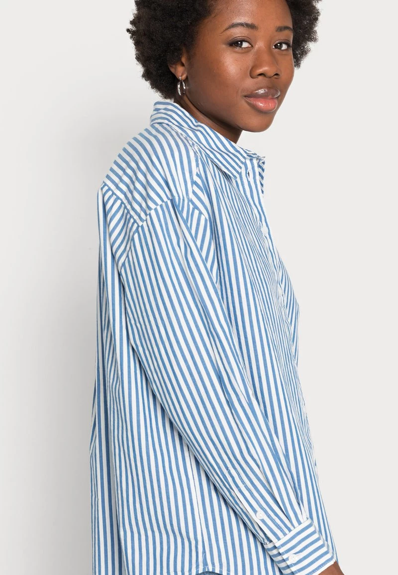 Monki Damen Hemdbluse - Blue- Stripe 5 Monki Damen Hemdbluse - Blue- Stripe – Bild 5