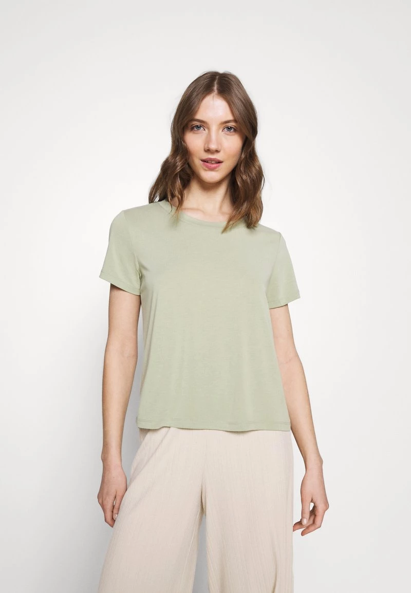 Monki Damen T-Shirt Basic - Green 1 Monki Damen T-Shirt Basic - Green