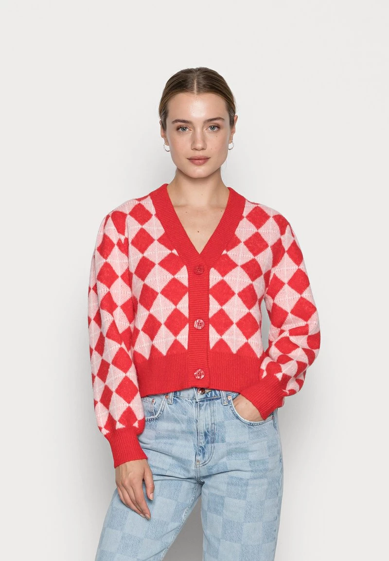 Monki Damen Strickjacke - Pink Dusty Light 1 Monki Damen Strickjacke - Pink Dusty Light