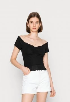 Monki T-Shirt Print - Black Dark | Damen