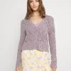 Monki Damen Strickjacke - Purple