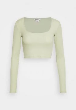 Monki Damen Langarmshirt - Green Dusty Light