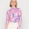 Monki Damen Langarmshirt - Lilac Purple Sketchy Purple