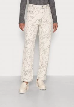 Monki Damen Jeans Straight Leg - White Light
