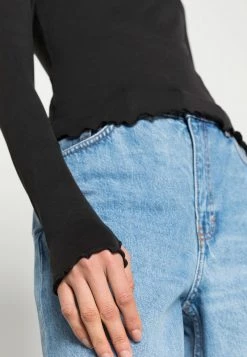 Monki Damen Langarmshirt - Black Dark -Monki Verkäufe 2022 c953d951cd73412aa8acc2f47e6b1534