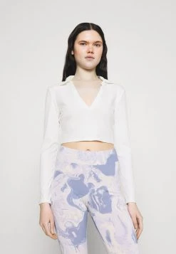 Monki Damen Langarmshirt - White