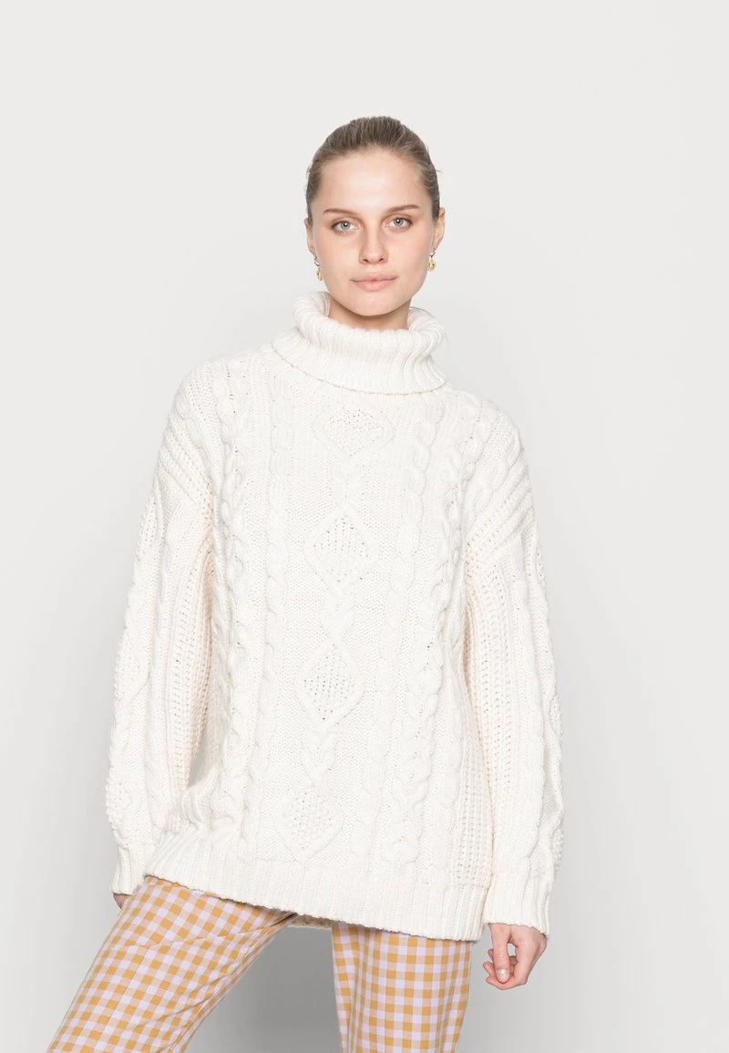 Monki Damen Strickpullover - Beige Leight 1 Monki Damen Strickpullover - Beige Leight