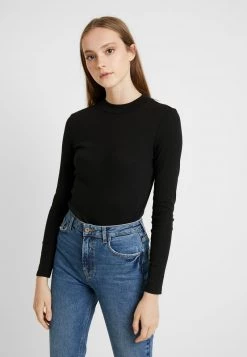 Monki Damen Langarmshirt - Black Dark