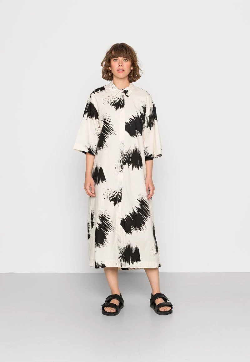 Monki Damen Blusenkleid - Black/white 1 Monki Damen Blusenkleid - Black/white