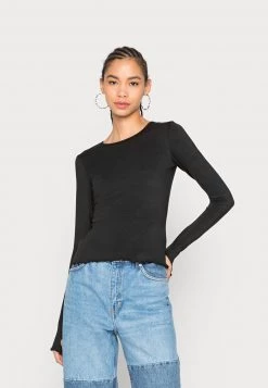 Monki Damen Langarmshirt - Black Dark