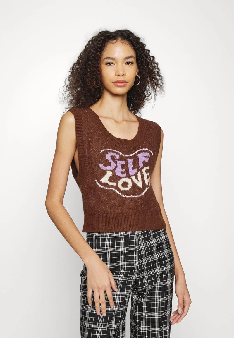 Monki Damen Strickpullover - Brown 4 Monki Damen Strickpullover - Brown – Bild 4