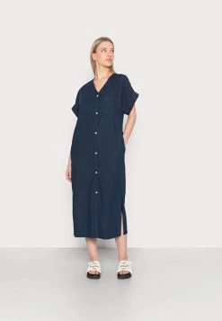 Monki Damen Freizeitkleid - Blue Medium Dusty