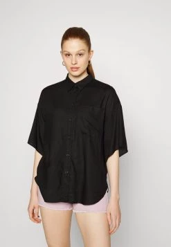 Monki Damen Hemdbluse - Black Dark