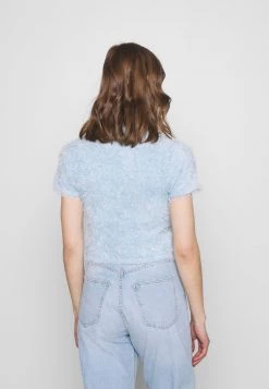 Monki Damen T-Shirt Print - Light Blue -Monki Verkäufe 2022 ddcecf8274bf45778647f32e7ed7e2af