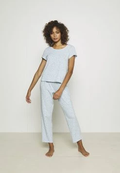 Monki Damen Nachtwäsche Set - Blue