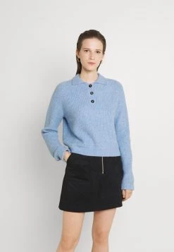 Monki Damen Strickpullover - Blue Light