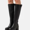 Monki SADIE BOOT VEGAN - Plateaustiefel - Black Dark | Damen