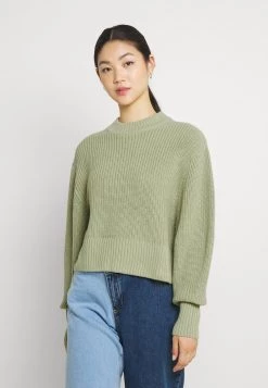 Monki Damen Strickpullover - Green Dusty Light