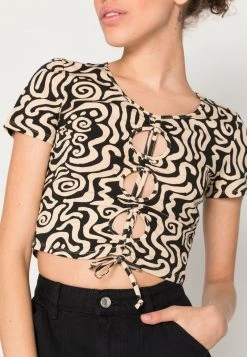 Monki Damen T-Shirt Print - Beige Dusty Light/black -Monki Verkäufe 2022 e3f2359e8eed46188a691e2eb32897f8