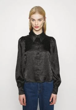 Monki Damen NALA BLOUSE - Hemdbluse - Black
