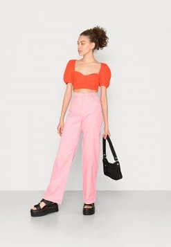 Monki Damen T-Shirt Basic - Orange Bright -Monki Verkäufe 2022 e748be6ef4df41cbb4c8660964dc6456