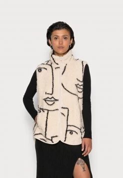 Monki Damen Weste - Beige Dusty Light