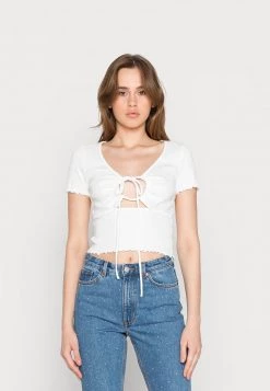 Monki T-Shirt Basic - Off White | Damen