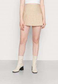 Monki Damen Faltenrock - Beige