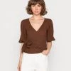 Monki Bluse - Brown Dark | Damen