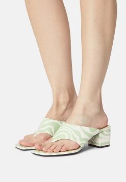 Monki Damen Zehentrenner - Green Dusty Light