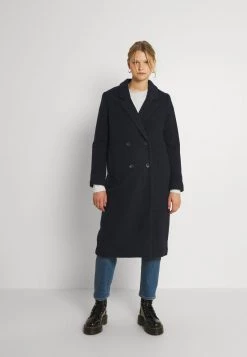 Monki Damen Klassischer Mantel - Navy