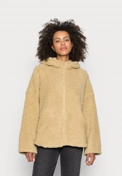 Monki Damen Winterjacke - Beige Medium Dusty