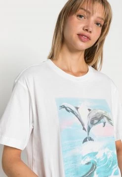 Monki T-Shirt Print - White Light/pasteldolphine | Damen -Monki Verkäufe 2022 edc1608988424622a7adf3c6c0036ae2