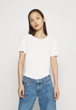 Monki Damen T-Shirt Basic - White