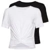 Monki Damen T-Shirt Basic - Black/white