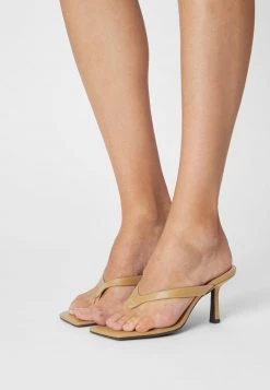 Monki Damen Zehentrenner - Brown Medium Dusty