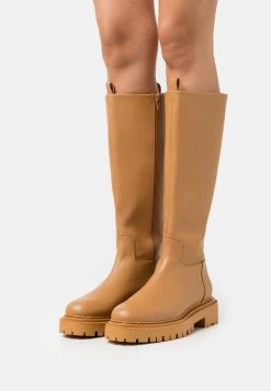Monki Damen WELLI BOOT VEGAN - Plateaustiefel - Beige Dark