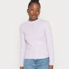 Monki Damen Langarmshirt - Purple Easystripe